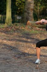 LAUREN RILEY in Tights Working Out in a Park