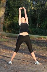 LAUREN RILEY in Tights Working Out in a Park