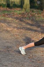 LAUREN RILEY in Tights Working Out in a Park