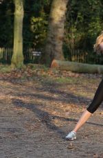 LAUREN RILEY in Tights Working Out in a Park