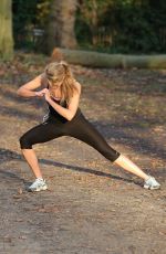 LAUREN RILEY in Tights Working Out in a Park