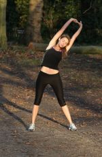 LAUREN RILEY in Tights Working Out in a Park