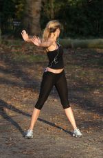 LAUREN RILEY in Tights Working Out in a Park
