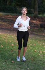 LAUREN RILEY in Tights Working Out in a Park