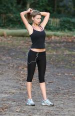 LAUREN RILEY in Tights Working Out in a Park