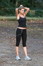 LAUREN RILEY in Tights Working Out in a Park