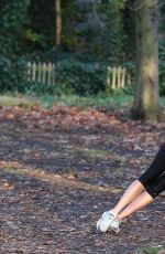 LAUREN RILEY in Tights Working Out in a Park