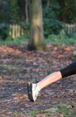 LAUREN RILEY in Tights Working Out in a Park