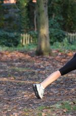 LAUREN RILEY in Tights Working Out in a Park