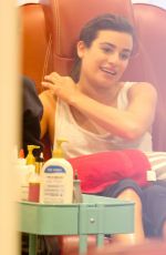 LEA MICHELE at Butter Nails and Waxing Salon in Los Angeles