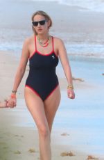 LEELEE SOBIESKI in Swimsuit at a Beach in St. Barts