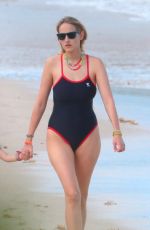 LEELEE SOBIESKI in Swimsuit at a Beach in St. Barts