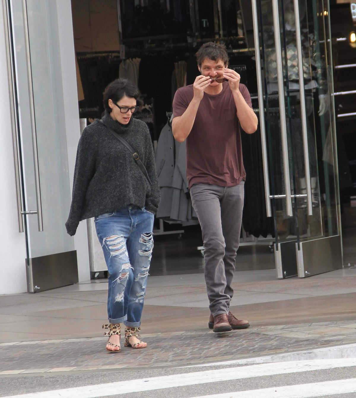 LENA HEADEY and Pedro Pascal Out and About at the Grove.