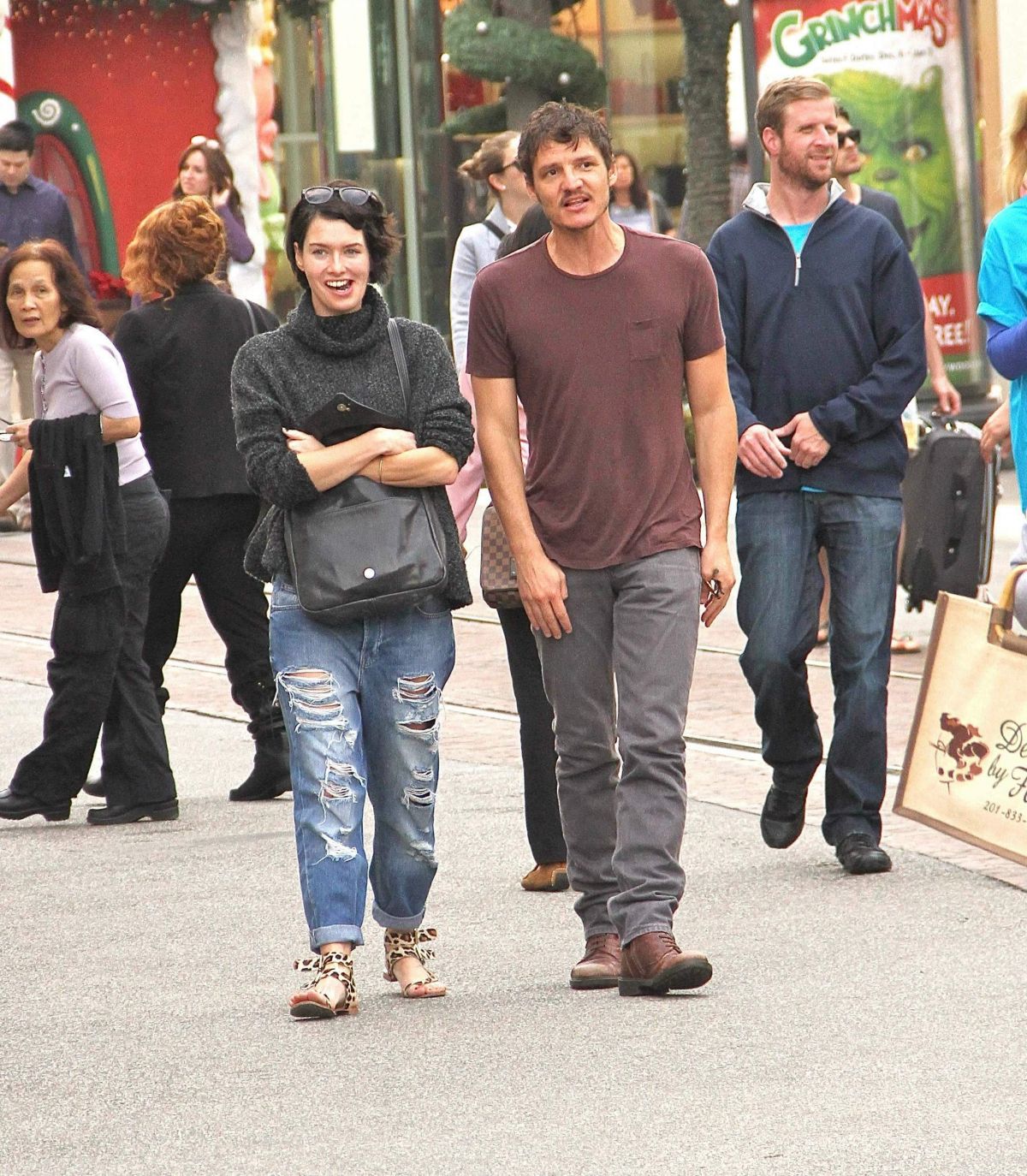 LENA HEADEY and Pedro Pascal Out and About at the Grove.