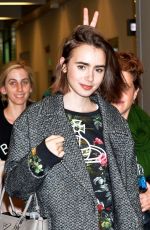 LILY COLLINS at Narita International Airport in Tokyo