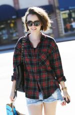 LILY COLLINS in Cutoff Out and About in Los Angeles