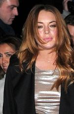 LINDSAY and ALI LOHAN at Love Magazine/Balmain Christmas Party in London