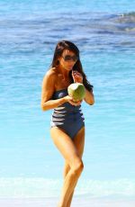 LIZZIE CUNDY in Swimsuit at a Beach in Barbados 2912