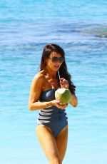 LIZZIE CUNDY in Swimsuit at a Beach in Barbados 2912