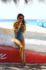 LIZZIE CUNDY in Swimsuit at a Beach in Barbados 2912