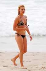 MARGOT ROBBIE in Bikini on the Beach in Byron Bay