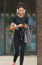 MICHELLE KEEGAN in Tights Leaves a Gym in Essex
