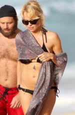 PAMELA ANDERSON in Bikini on the Beach in Hawaii