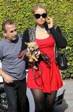 PARIS HILTON Arrives at a Salon in Beverly Hills