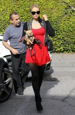 PARIS HILTON Arrives at a Salon in Beverly Hills