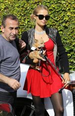 PARIS HILTON Arrives at a Salon in Beverly Hills