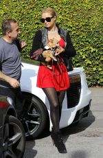 PARIS HILTON Arrives at a Salon in Beverly Hills