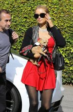 PARIS HILTON Arrives at a Salon in Beverly Hills