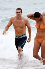 PIA MILLER in Bikini on the Set of Home & Away at Palm Beach in Australia