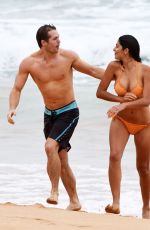 PIA MILLER in Bikini on the Set of Home & Away at Palm Beach in Australia