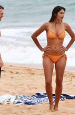 PIA MILLER in Bikini on the Set of Home & Away at Palm Beach in Australia