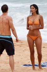 PIA MILLER in Bikini on the Set of Home & Away at Palm Beach in Australia