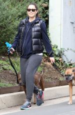 Pregnant JESSICA BIEL Walks Her Dogs Out in Hollywood