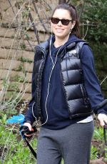 Pregnant JESSICA BIEL Walks Her Dogs Out in Hollywood