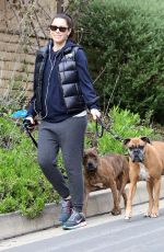 Pregnant JESSICA BIEL Walks Her Dogs Out in Hollywood