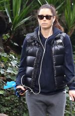 Pregnant JESSICA BIEL Walks Her Dogs Out in Hollywood