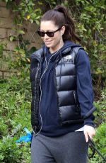 Pregnant JESSICA BIEL Walks Her Dogs Out in Hollywood