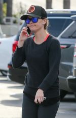 REESE WITHERSPOON in Leggings Arrives at Country Mart in Brentwood