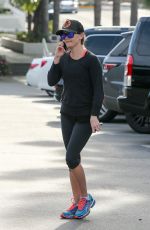REESE WITHERSPOON in Leggings Arrives at Country Mart in Brentwood