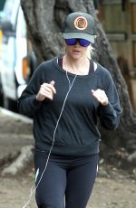REESE WITHERSPOON in Leggings Out Jogging in Brentwood 0512