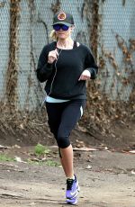REESE WITHERSPOON in Leggings Out Jogging in Brentwood 0512