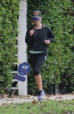 REESE WITHERSPOON in Leggings Out Jogging in Brentwood 0512