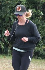 REESE WITHERSPOON in Leggings Out Jogging in Brentwood 0512