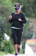 REESE WITHERSPOON in Leggings Out Jogging in Brentwood 0512