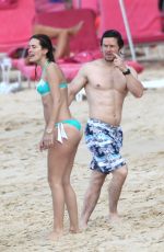 RHEA DURHAM in Bikini and Mark Wahlberg at a Beach in Barbados