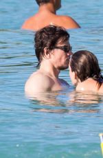 RHEA DURHAM in Bikini and Mark Wahlberg at a Beach in Barbados